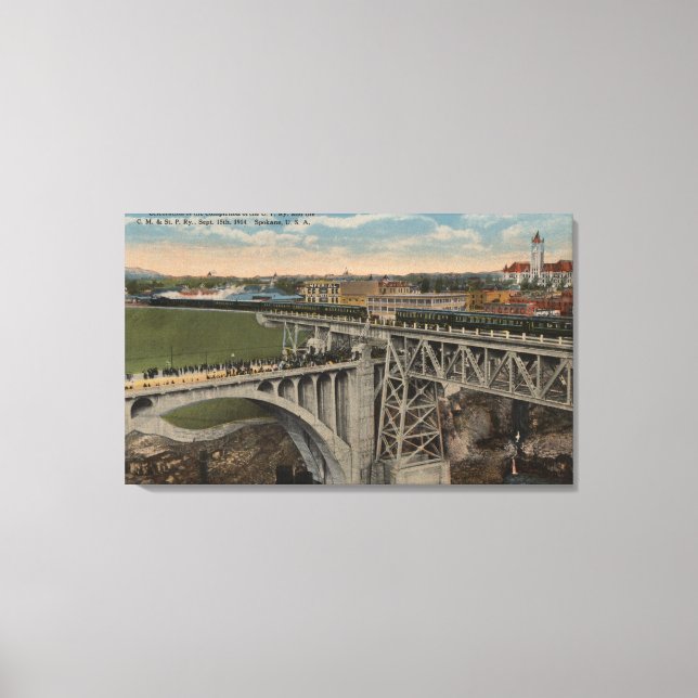 Spokane, WA - Union Pacific Railway Completion Canvas Print (Front)