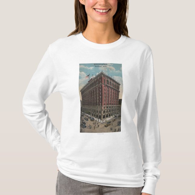Spokane, WA - View of Davenport Hotel T-Shirt (Front)