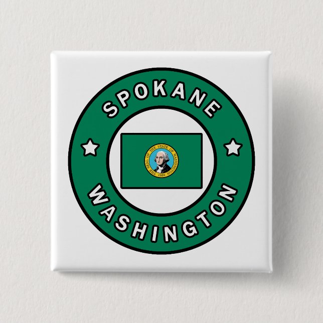 Spokane Washington 15 Cm Square Badge (Front)