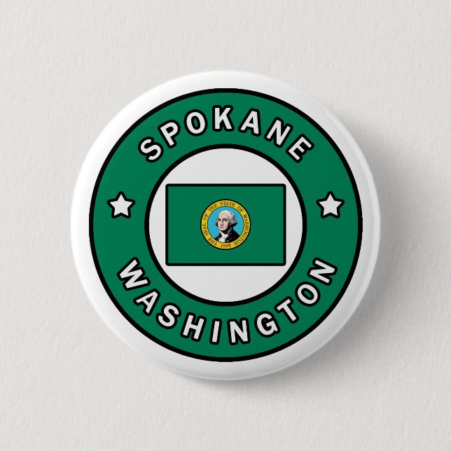Spokane Washington 6 Cm Round Badge (Front)