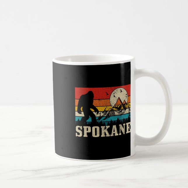 Spokane Washington Bigfoot Vintage Mountain Hunter Coffee Mug (Right)