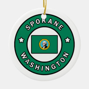 Spokane Washington Ceramic Tree Decoration