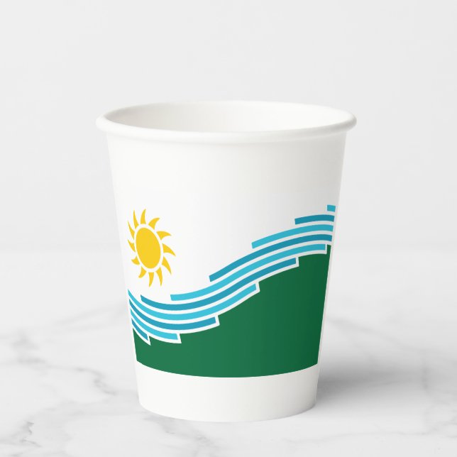 Spokane (Washington) city flag paper cups (Front)