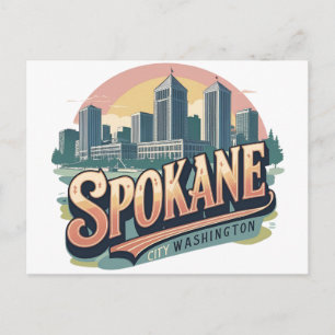 Spokane Washington DC Skyline Postcard