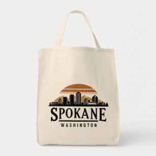 Spokane Washington DC Skyline Tote Bag