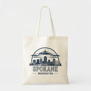 Spokane Washington DC Skyline Tote Bag