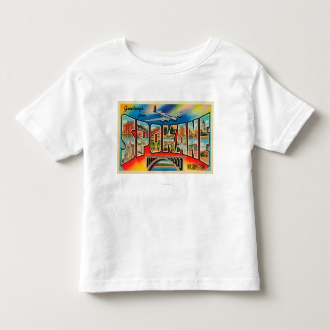 Spokane, Washington - Large Letter Scenes 3 Toddler T-Shirt (Front)