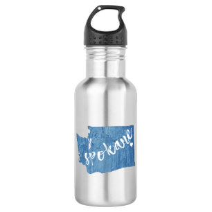 Spokane Washington Wood Grain 532 Ml Water Bottle