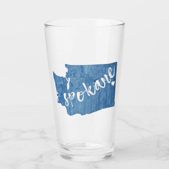 Spokane Washington Wood Grain Glass (Front)