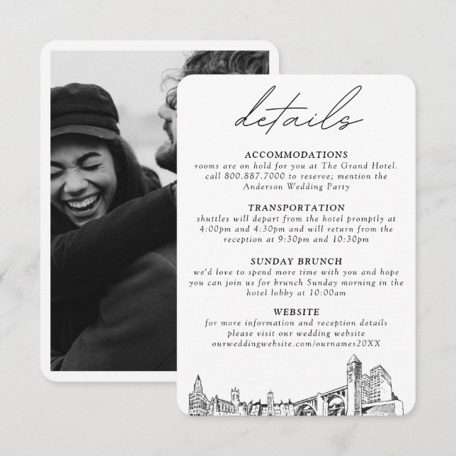 Spokane Wedding Details Enclosure Card (Front/Back)