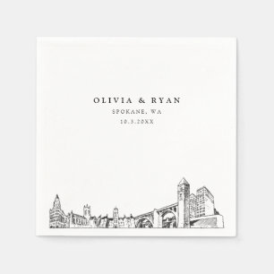 Spokane Wedding Minimalist Paper Napkin