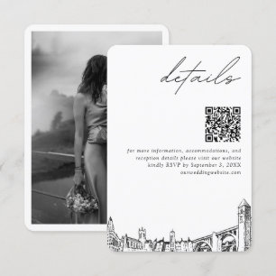 Spokane Wedding Modern Details QR Code Enclosure Card