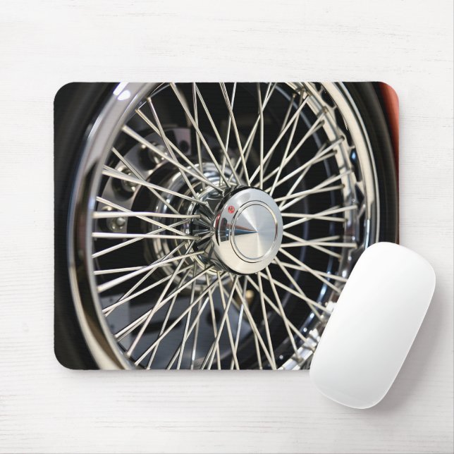 Spoked Chrome Geometry Mouse Pad (With Mouse)