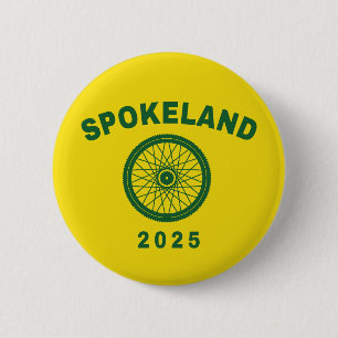 Spokeland Oakland Cycling Californian Cyclist 6 Cm Round Badge
