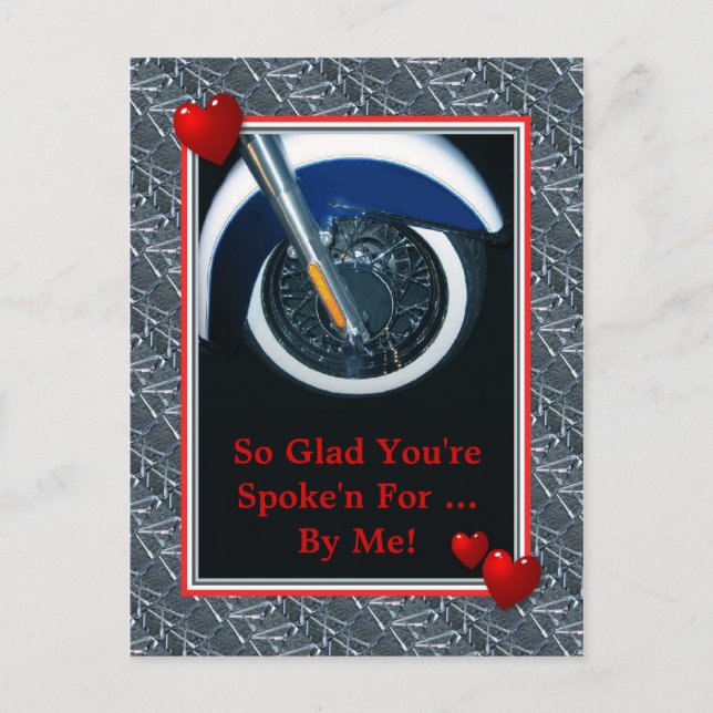 Spoke'n For Motorcycle Valentine Card (Front)