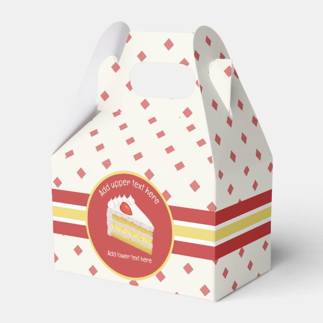 Sponge Cake - Frosted Tres Leches cream and red Fa Favour Box (Front Side)