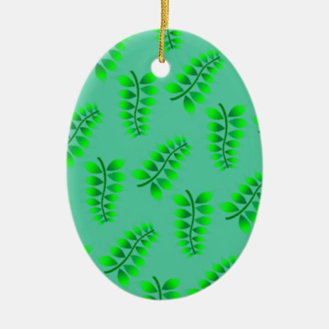 Sponged Foliage Pattern Ceramic Tree Decoration (Front)