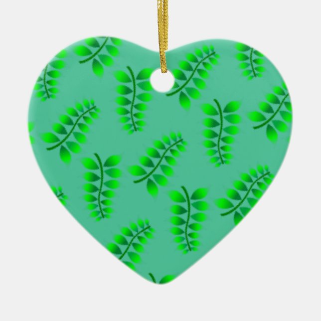 Sponged Foliage Pattern Ceramic Tree Decoration (Front)