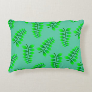 Sponged Foliage Pattern Decorative Cushion