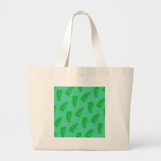 Sponged Foliage Pattern Large Tote Bag (Front)