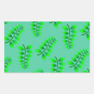 Sponged Foliage Pattern Rectangular Sticker