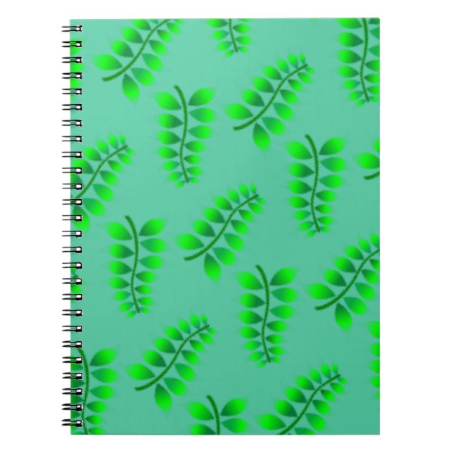 Sponged Foliage Pattern Spiral Notebook (Front)