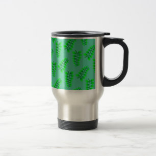 Sponged Foliage Pattern Travel Mug