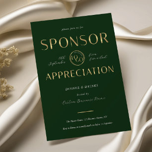 Sponsor Appreciation Green & Gold Logo Corporate Invitation