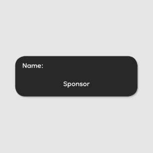 Sponsor Classic Name Tag PinBack