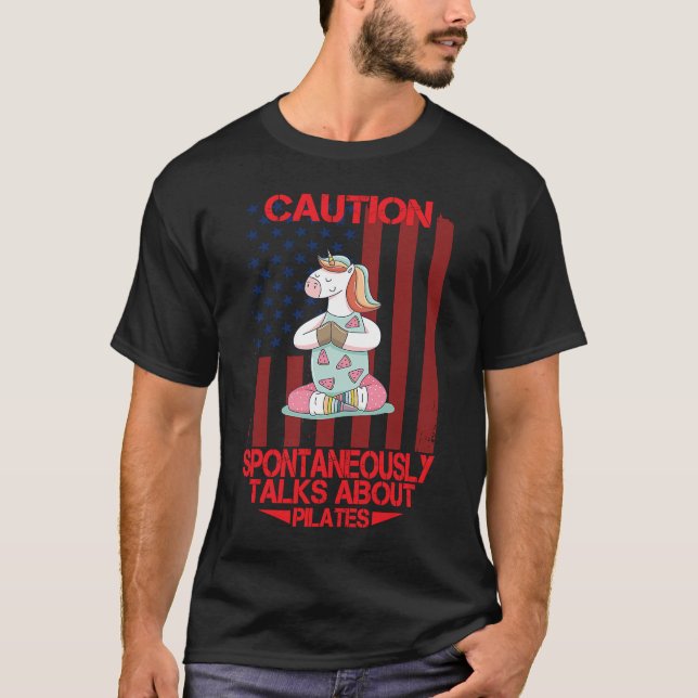 Spontaneously Talks About Pilates T-Shirt (Front)