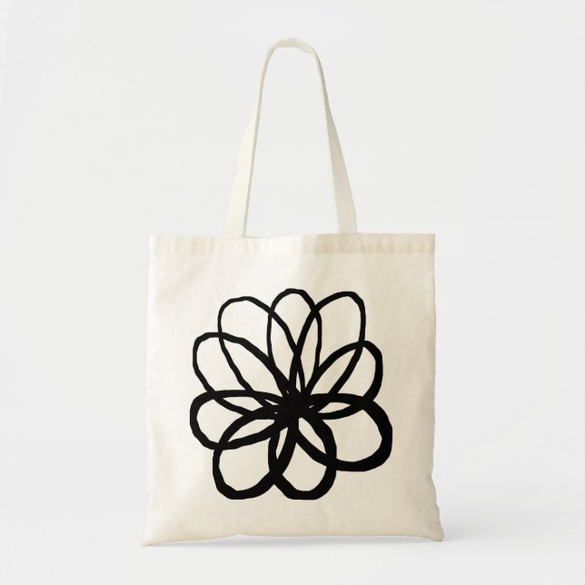 Spontanious Flower - Black Tote Bag (Front)