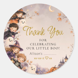 Spooctacular Halloween Birthday Celebration Party Classic Round Sticker