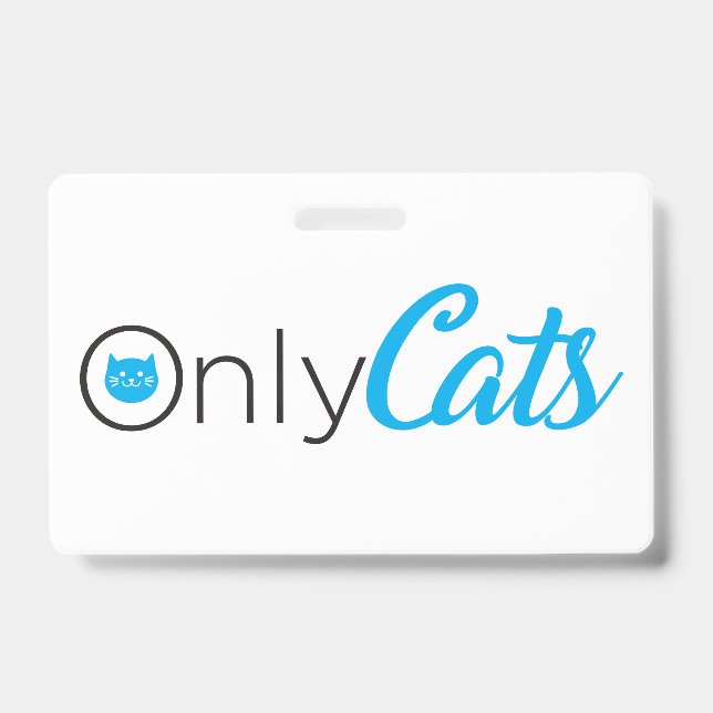 spoof logo, only cats, cute, funny ID badge (Front)