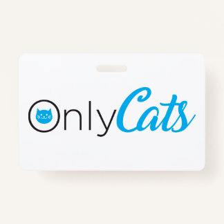spoof logo, only cats, cute, funny ID badge