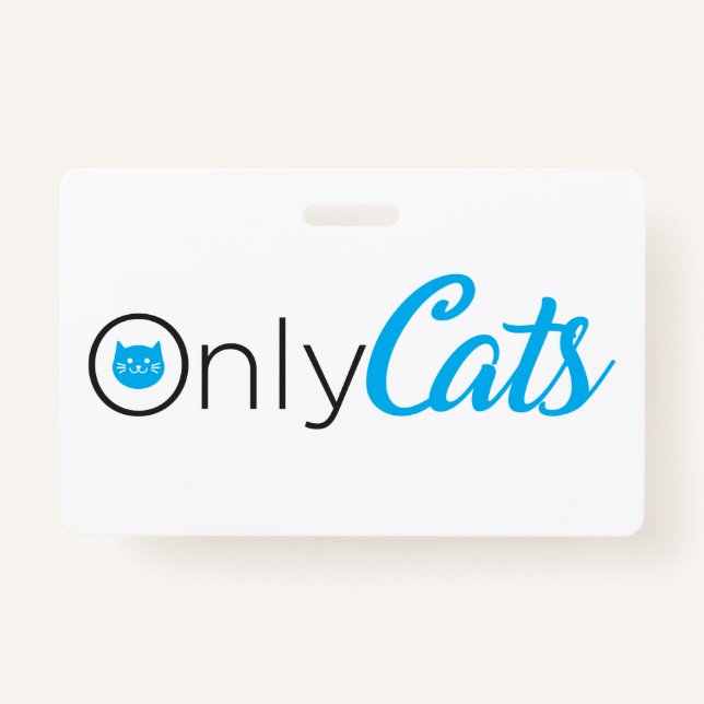 spoof logo, only cats, cute, funny ID badge (Front)