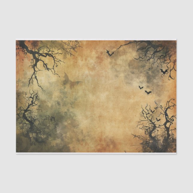 Spook Bats Haunted Jungle Creepy Halloween Tissue Paper (Front)