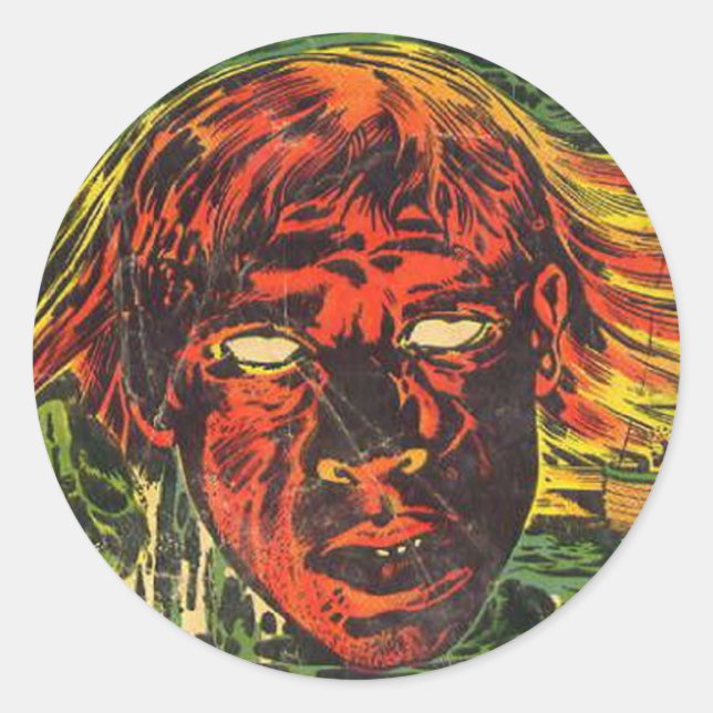 Spook Comic Book Classic Round Sticker (Front)