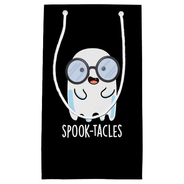 Spook-tacles Funny Ghost Pun Dark BG Small Gift Bag (Front)