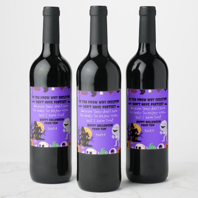 Spook-tacular Custom Wine Labels for Halloween! (Bottles)