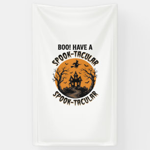 Spook-Tacular Halloween Haunted House Vintage Shir Banner