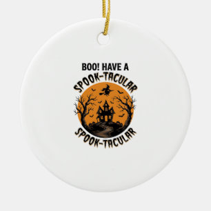 Spook-Tacular Halloween Haunted House Vintage Shir Ceramic Tree Decoration