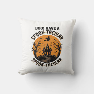 Spook-Tacular Halloween Haunted House Vintage Shir Cushion