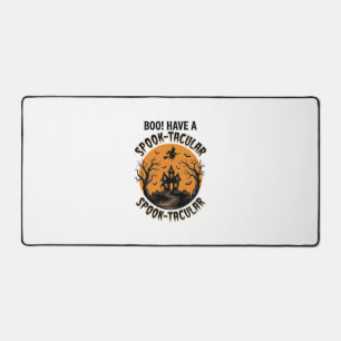 Spook-Tacular Halloween Haunted House Vintage Shir Desk Mat