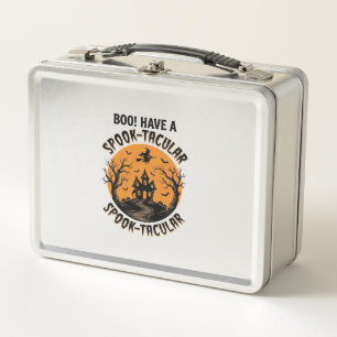 Spook-Tacular Halloween Haunted House Vintage Shir Metal Lunch Box