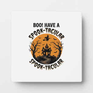 Spook-Tacular Halloween Haunted House Vintage Shir Plaque