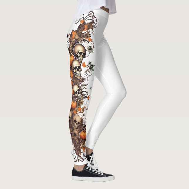 🎃 Spook-tacular Skull Leggings! 🎃 Leggings (Right)