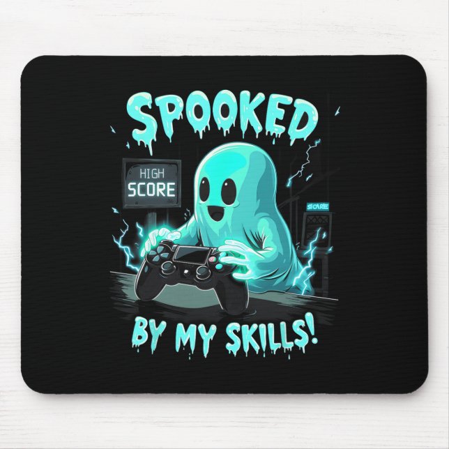 Spooked Cute Ghost Halloween Spooky Season  Mouse Pad (Front)