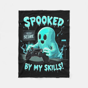 Spooked Funny Halloween Outfit Costumes  Fleece Blanket