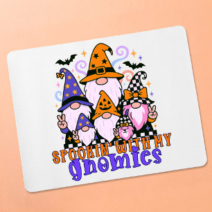 Spookin’ With My Gnomies: Retro Halloween Friends Mouse Pad