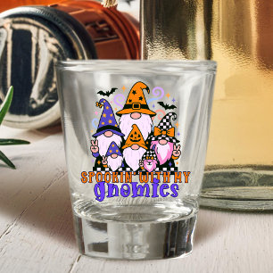 Spookin’ With My Gnomies: Retro Halloween Friends Shot Glass